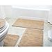 Over the Floor │ Bath Mats 5-Piece Set Thick Memory Foam - Close Out│ Bathroom Rugs Set, Toilet Rug, Water Absorbent, Extra Soft, Non-Slip Back (Beige)