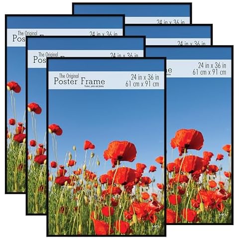 MCS Poster Frame, 24 x 36 Inch, Black, 6 Pack Cover