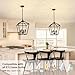 4 Light Chandelier, Industrial Ceiling Light Black Lantern Light Fixtures with Farmhouse Metal Cage Adjustable Height Rustic Geometric Hanging Light E12 Base for Kitchen Island, Entryway, Indoor