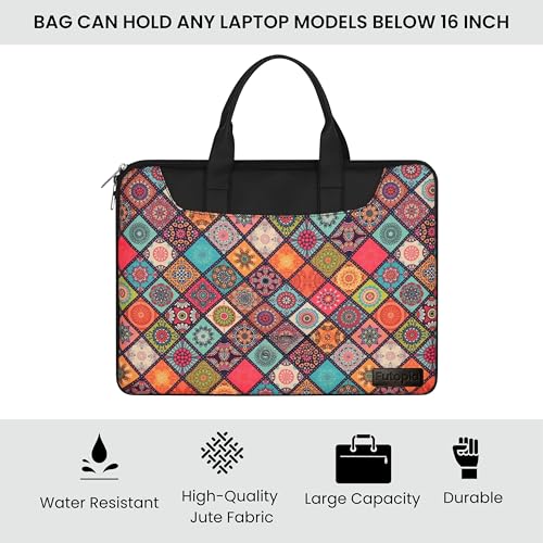 Image of Futopia Stylish Printed Laptop Sleeve Bag 15.6-16 Inch with Handle | Laptop Case Cover | Water Resistant & Shockproof | Padded Interior | Laptop, Notebooks Bag for Office, College & Travel