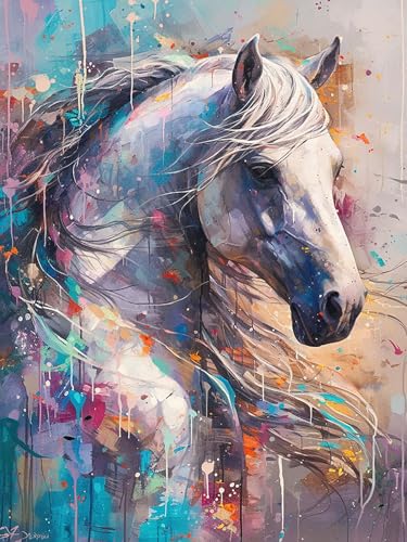 Reofrey Diamond Painting Kit Taladro Completo Caballo, Animal Rhi...