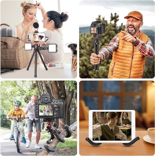 Image of Flexible Tripod Stand for Mobile Phone & DSLR Camera Mini Tripod Gorrilla POD 27CM Portable & Flexible with Smartphone Holder & 360 Ball Head