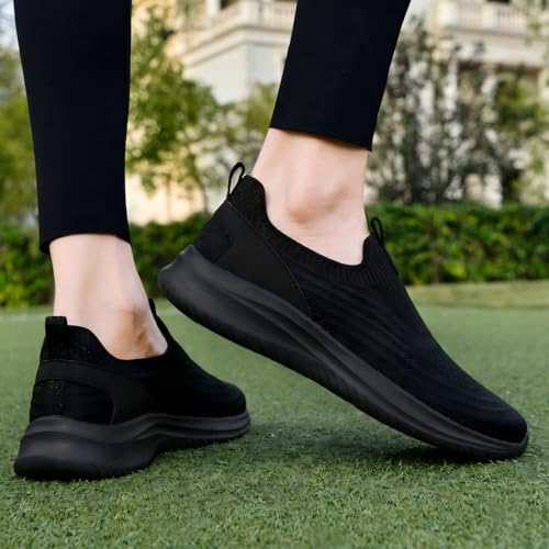 Image of TIOSEBON Women's Walking Tennis Shoes Knit Comfortable Slip on Breathable Mesh Lightweight Sneaker
