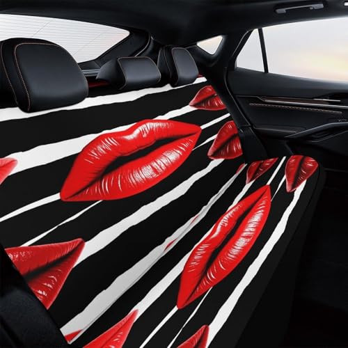 Funda de asiento de labios rojos resistente a arañazos para coche y SUV 4