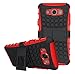 K-Xiang (2016 Version, (Armor Series) Heavy Duty Protection Hybrid Shockproof Dual Layer Protective Case Cover with Stand for Samsung Galaxy J7, Red