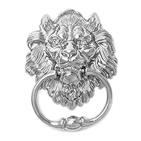 QWORK Lion Head Knocker with Screws, Large Golden Lion for Front Doors & Main Porches Accessories\u2026