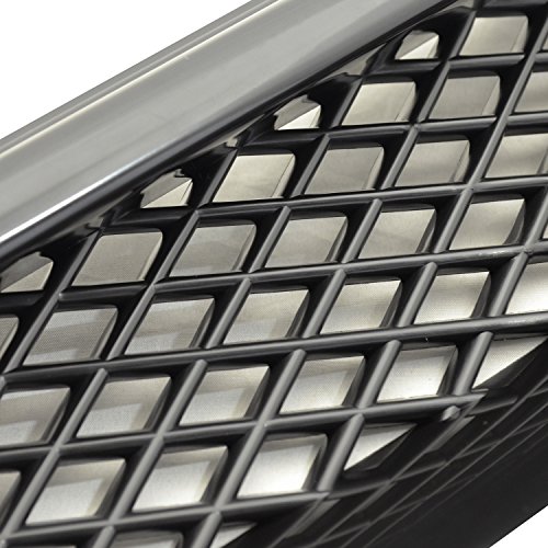 Freemotor802 Compatible With 1996-1998 Honda Civic Front Grille, Black Abs Bumper Hood Grill Cover #TOP5