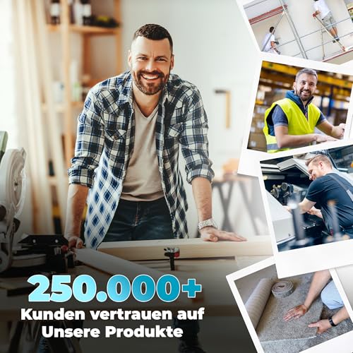 Cuttermesser Profi - inkl. 25x SK5 Carbonstahl Klingen 18mm silber extra scharf - Cuttermesser Set 18mm - Teppichmesser Profi - Cutter Messer - Kattermesser Metall - Tapetenmesser