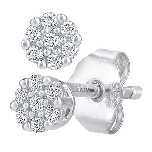 Preisvergleich Produktbild Naava Damen-Ohrringe 9 K Weißgold Diamant 0,07 ct PE03380W