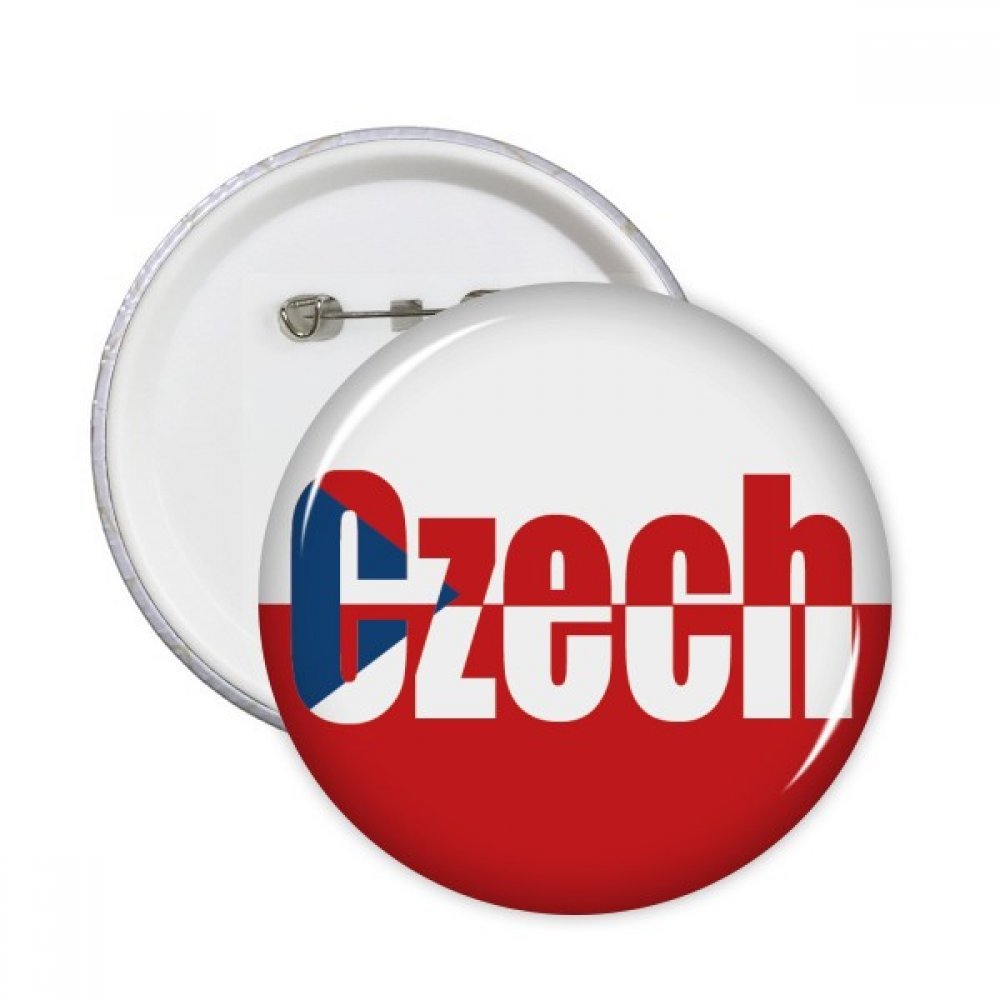 Badge bouton rond drapeau tchèque XL broche multicolore décoration vêtements