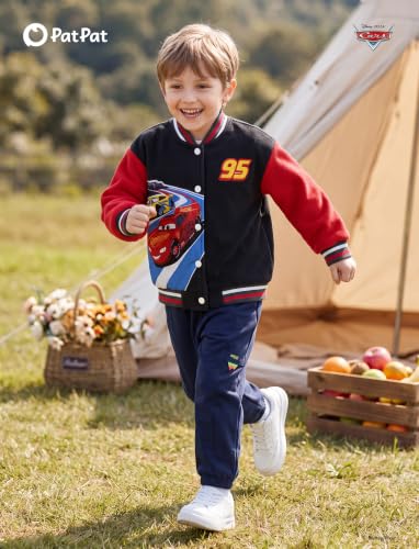 Image of Disney Marvel Bomber Jacket Spider Man Toy Story Cars Varsity Cardigan2-13Y | Officially Licensed Snap Button Coat,Fall Star Wars Graphic Cloth Top,Hulk Venom Stitch Mickey Lightning Mcqueen Kids Apparel