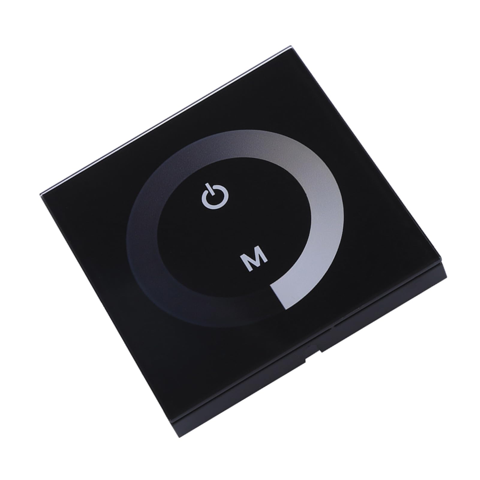 Dimmer a parete con pannello touch monocolore, controller per strisce luminose a LED DC 12V‑24V, canale singolo con luminosità regolabile su 10 livelli, per strisce LED (Nera)