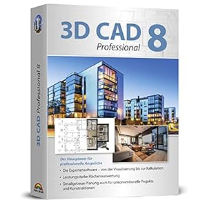 3D CAD 8 PRO – 2D und 3D Zeichenprogramm für Architekten – Hausplaner, Wohnungsplaner, technische Zeichnungen – Windows 11, 10, 8.1, 7