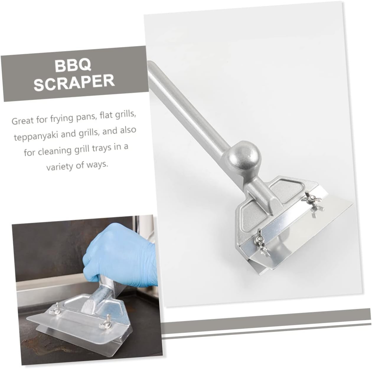 BBQ Steak Scraper for Kitchen Griddle Accessory Stainless Steel Grill Spatula Multi-use Scraper for Cooking