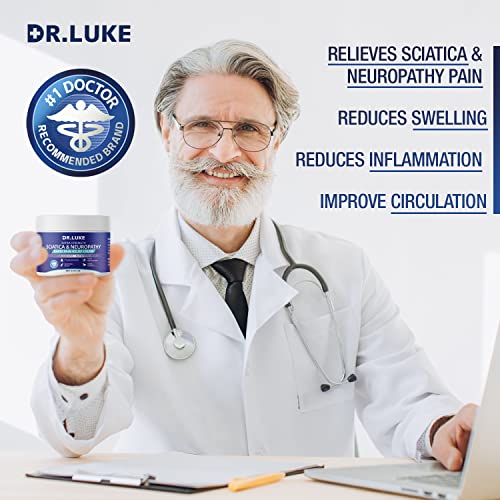Dr. Luke Sciatica Nerve Pain Relief Cream, Naturals Neuropathy Pain Relief Cream For Feet, Aching Foot, Hands, Legs, Toes - 3.4 Oz #TOP2