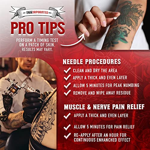 Inkorporated Premium Tattoo Numbing Cream Numbing Cream For Tattoos, Laser Hair Removal, Brazilian Waxing - Vitamin E-Infused Lidocaine Cream Brings Relief Within 5-15 Mins - 30Ml (1 Oz (Pack Of 1)) #TOP4