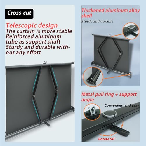Pantalla portátil retráctil para proyector 50" 4:3 miniatura 4