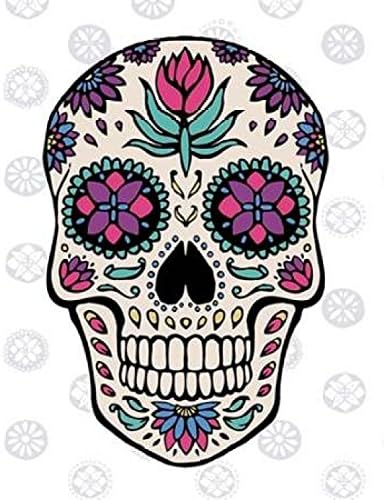 Posterazzi Sugar Skull IV on Gray Poster Print by Janelle Penner, (11 x 14)