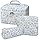Gosect Makeup Bag, Large Quilted Cosmetic Bag, Big Floral Make Up Bag for Women Girls, Cute Cotton Makeup Bag Set, Flower Travel Toiletry Organizer Bag (Blue Flower)