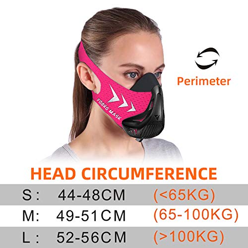 FDBRO Sport Masks for Fitness Running Training, High Altitude Face Mask for Resistance,Cardio,Endurance Mask for Fitness Sport Mask 3.0 with Carry Box (Medium, Black Pink)