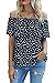 Sherosa Women's Off Shoulder Ruffles Solid Casual Blouse Loose Tops