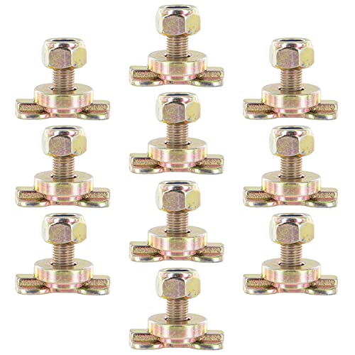 US Cargo Control L Track Double Lug Threaded Stud Fitting - Use with L Track Rails in Your Truck Or Trailer to Create Heavy-Duty Bolt Down Anchor Points - Working Load Limit of 1,833 Pounds - 10 Pack