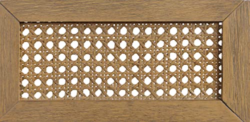 OSP Home Furnishings Alania Wood Accent Chair with Cane Back, Arms and Padded Seat, Linen Fabric with Coastal Wash Frame - Image 9