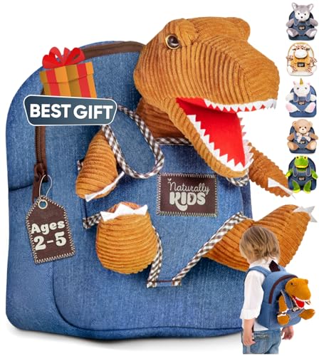 Naturally KIDS Toddler Backpack w Dinosaur Toys for Kids...