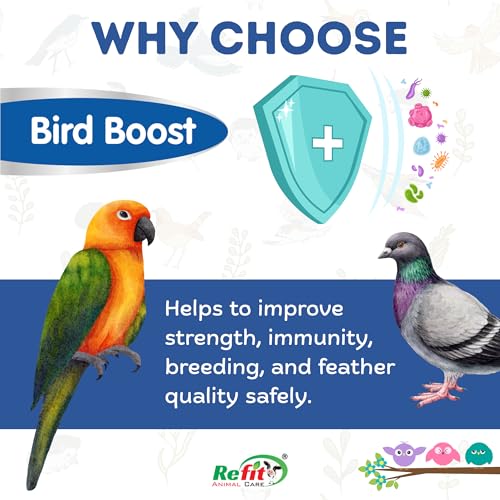 Image of REFIT ANIMAL CARE Immunity Booster for Birds for Growth, Health and Immunity with Essential Vitamins, Minerals and Amino Acids, Bird-Boost (100ml)