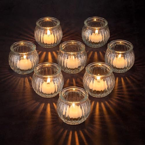 Glass Votive Candle Holder Tealight 12 pcs Clear Tea