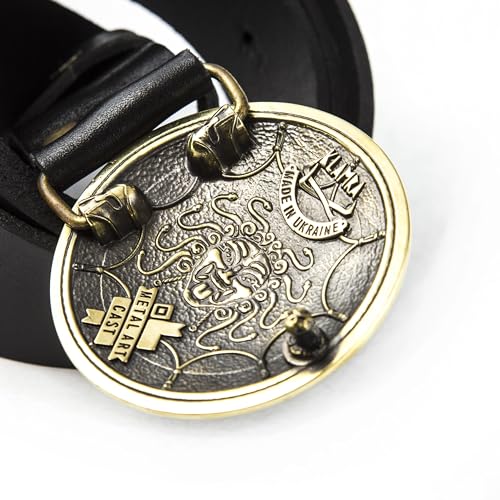 Leather belt with belt buckle Spartan shield, Handmade Aspis shield solid brass belt buckle on leather belt for men and women3