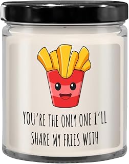 Gearbubble French Fries Candle - Vanilla Scented, Modern Cartoon Jar Candle for Unisex - Valentine's Day Gift