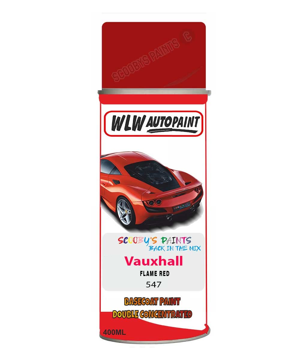 Basecoat Aerosol Spray Paint For Vauxhall Astra Coupe Flame Red 1990-2017 Code 547