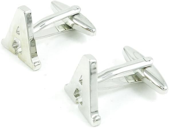 Cufflinks Cuff Links Fashion Mens Boys Jewelry Wedding Party Favors Gift LOM076 Shinning Silver Letter A