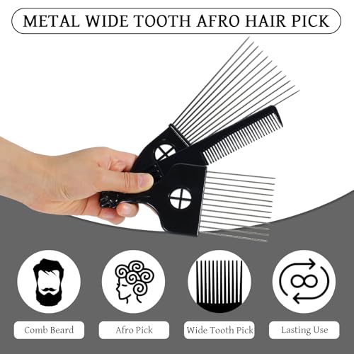 SIMPOR Afro Hair Pick Pack 3 Piezas para Cabello Afro miniatura 3