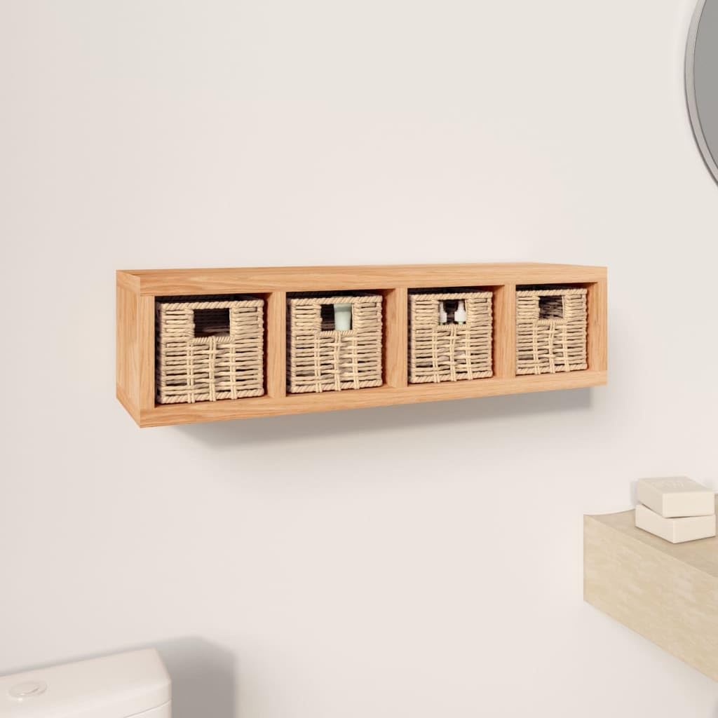 Organiseur en noyer massif au design moderne vintage pour intérieur chic