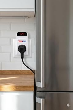 PROTEX-R Dijital Voltaj Koruyucu Priz - Ayarlanabilir Alt/Üst Limit (140V-280V), 16A Akım Korumalı Priz, 5 Sn / 3 Dakika Gecikme Seçenekli, LED Ekranlı Kombi, Buzdolabı ve TV Koruyucu (1)