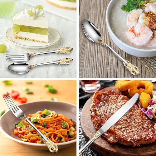 ESSONIO 50-teilig-Besteck aus Edelstahl 18/8, Besteck Set 10 Personen Besteckset Cutlery Set mit Messer Gabeln Löffel Teelöffel Kleine Gabeln, Hochglanzpoliert Luxuriöses Langlebig 6 ESSONIO 50-teilig-Besteck aus Edelstahl 18/8, Besteck Set 10 Personen Besteckset Cutlery Set mit Messer Gabeln Löffel Teelöffel Kleine Gabeln, Hochglanzpoliert Luxuriöses Langlebig