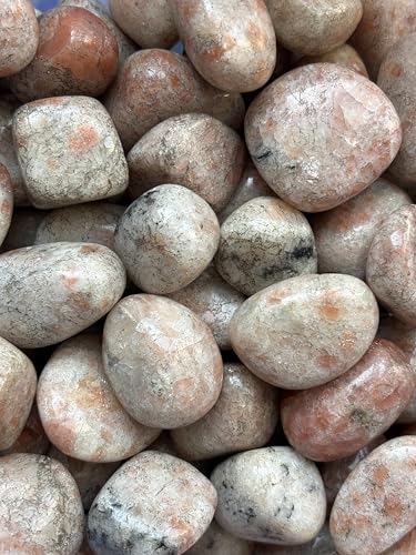 Image of Tumbled Stones, Natural Crystal Healing Stones, Home Office Decor, Aquarium Decorative Pebbles, Vase Fillers (Sunstone, 50)