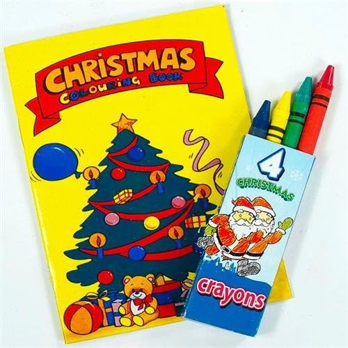 Christmas colouring book and pack of crayons