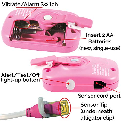 Image of Wet-Stop 3 Bedwetting Enuresis Alarm with Loud Sound and Strong Vibration for Boys or Girls, Proven Solution for Bedwetters (Pink)