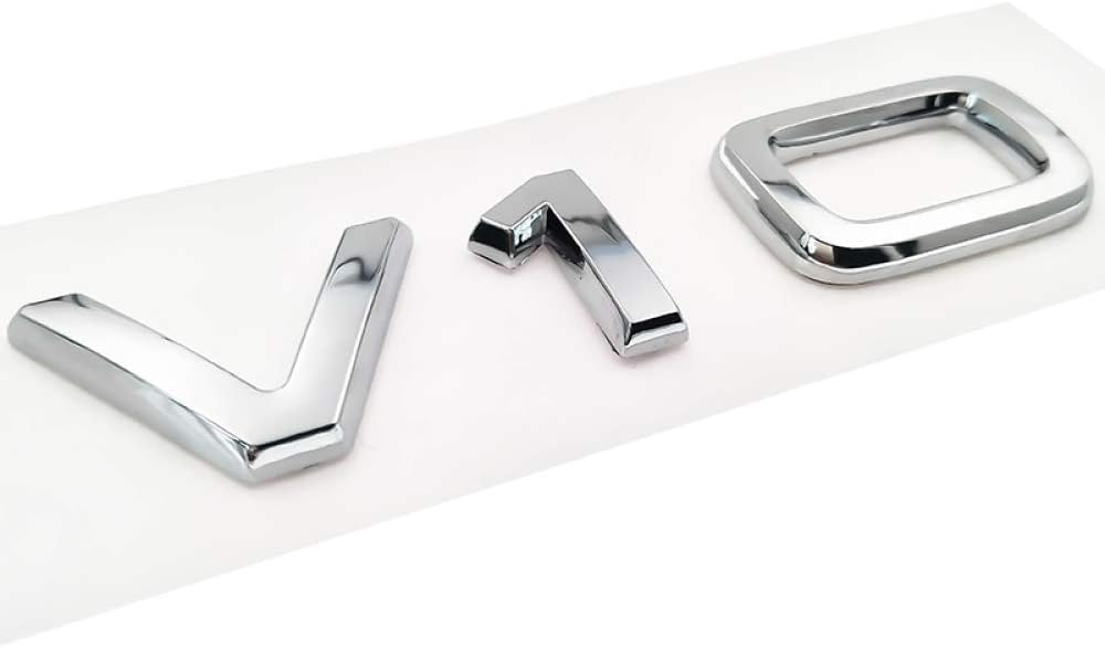 V10 Chrome Logo Sticker Letter Number Emblem Glossy Black Car Styling Fender Side Trunk Badge Logo,For Audi TT RS7 SQ5 A8L
