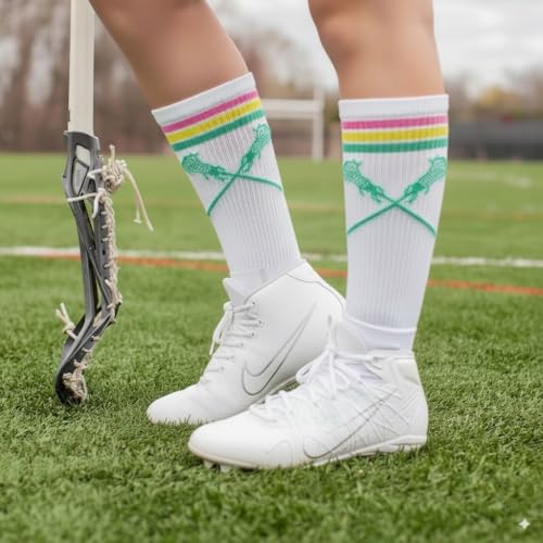 ChalkTalkSPORTS Girls Lacrosse Performance Crew Socks - Women's Mid-Calf - Youth & Adult Sizes - Multiple Colors4