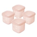 Clear Sense Silicone Storage Containers 4pk for Baby Food, Snacks, Formula, Puree, Sauce & More | Micro Plastic & BPA-Free | Daycare Essentials for Toddlers and Kids (Coral, 4 oz / 120 ml)