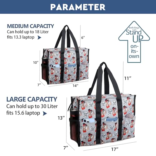 Image of Nurse Bags for Work Nursing Bag Multiple Pockets Waterproof Organizing Zip Top Clinical Bag for Nursing Students Home Health