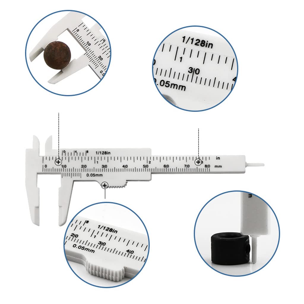 Produktbild von Huture 5 Stücke 150mm/6 Zoll Messschieber Hochpräzise Kunststoff