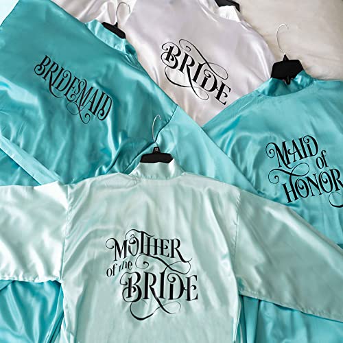 Bridal Party Robes | Bridesmaid Robe Personalize with Bride, Maid of Honor & Flower Girl Text, Getting Ready Robes, 3T-6XL4