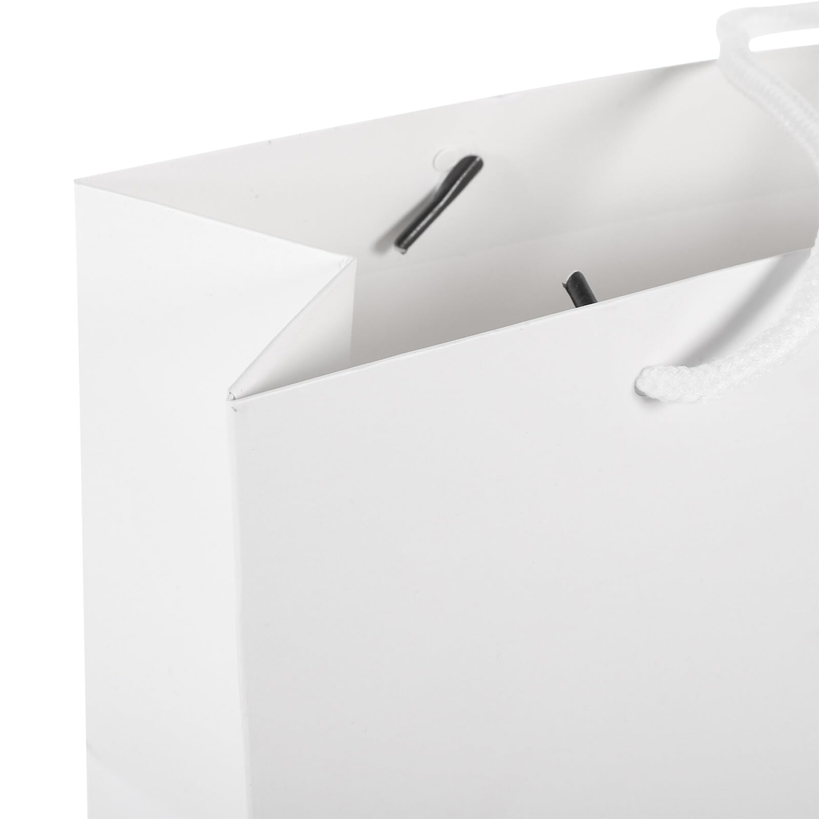 BCOATH 20 Bolsas de Papel Blanco con Asa Ligera y Diseño Sencillo para Regalos en Cumpleaños y Bodas, para Galletas y Dulces