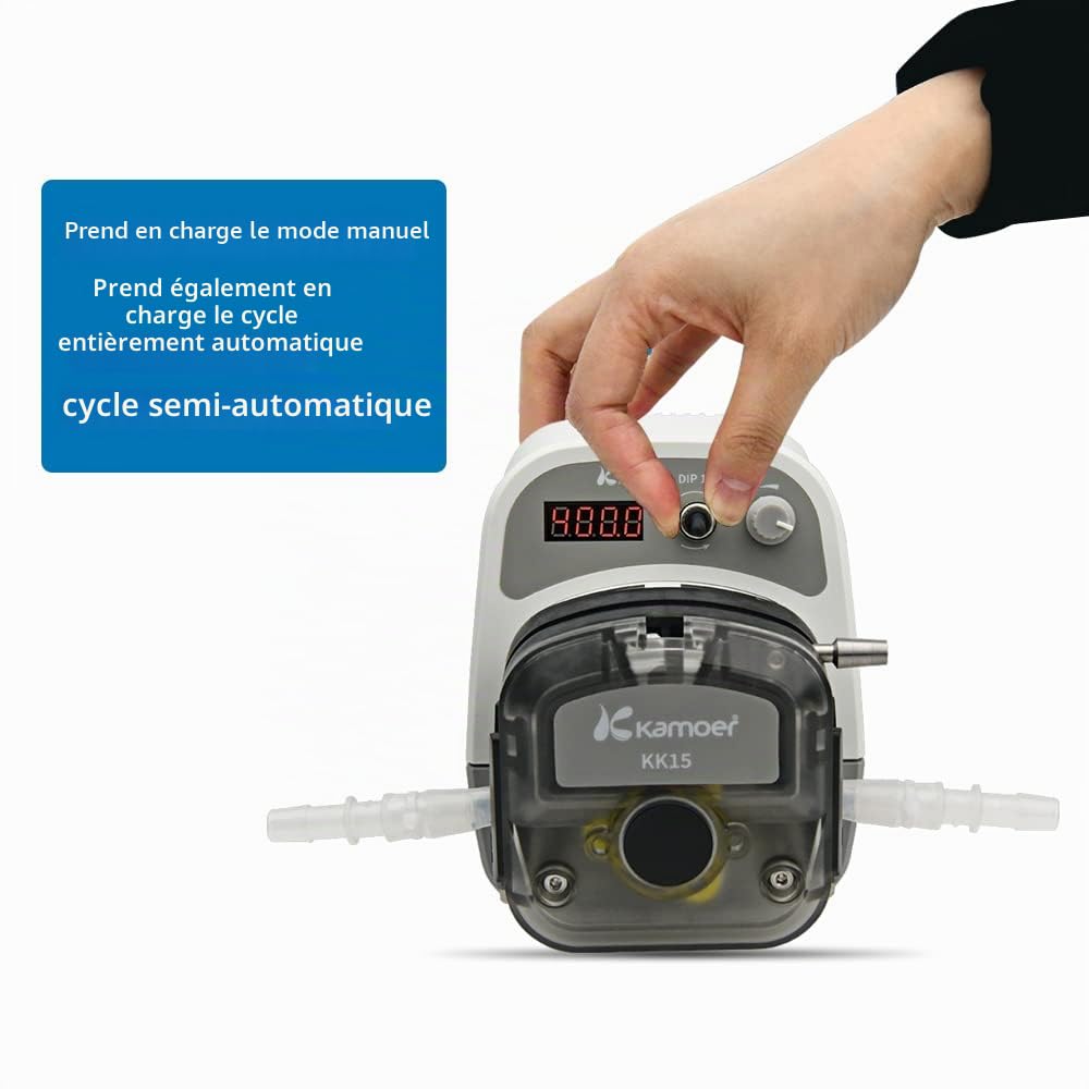 Kamoer DIP1500 pompe péristaltique 24V 1500ml/min haut débit intelligent | vitesse variable 0,1-400 tr/min pompe doseuse de liquide 3 rotors écran LED RS485 7,9 mm x 11,1 mm (IDxOD)
