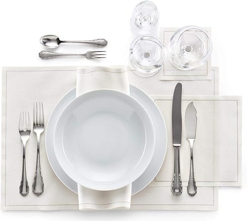 Miniatura 3 de Servilleta de Cóctel de Lino - 4.3 x 4.3 in - 50 unidades por rollo - Crema